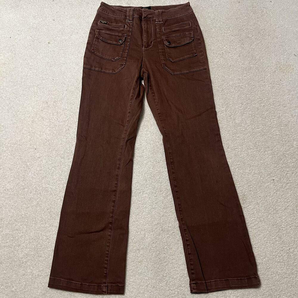 Five Star General Brown Cargo Bootcut Jeans Womens 7/28 Y2K Stretch Pants 28x30
